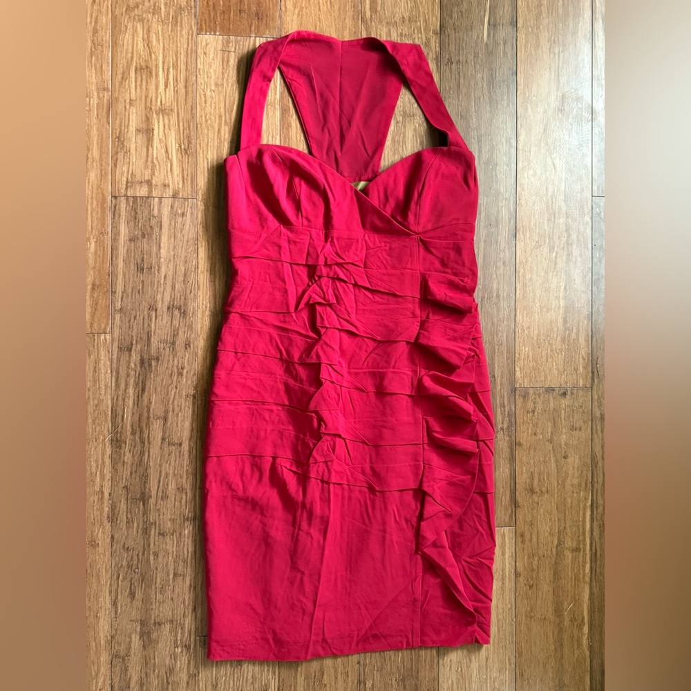 Nicole Miller Red Halter Dress